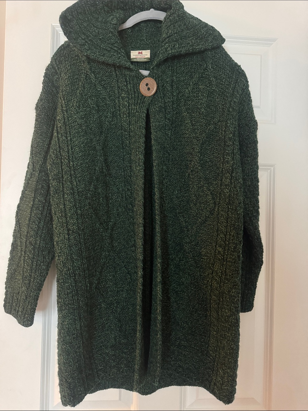 Cozy Carraig Donn Cable Knit Sweater Cardigan - Dark Green